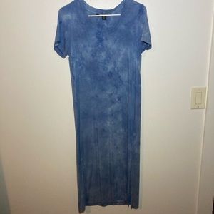 Fifteen Twenty Blue Tie Dye Short Sleeve Midi Dress. Size XS